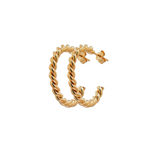 Load image into Gallery viewer, CU JEWELLERY TWO TWINNED HOOP GOLD