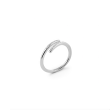Load image into Gallery viewer, CU JEWELLERY LOOP STONE RING SILVER