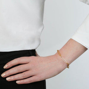 SYSTER P LINKS SQUARED ARMBAND GULD