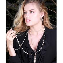 Load image into Gallery viewer, ZINNIA FLOWER LONG NECKLACE - PINK PEARLS