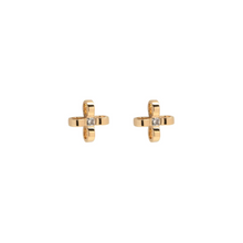 Load image into Gallery viewer, PANTOLIN CROSS EARRINGS GOLD
