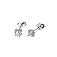 Load image into Gallery viewer, CU JEWELLERY TWO SQUARE STONE STUD SILVER