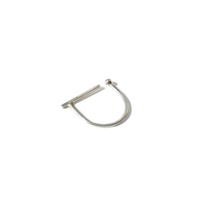 LA TERRA JEWELRY BAR ORB OPEN RING SILVER