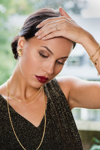 CU JEWELLERY ROOF BIG PLAIN LONG NECKLACE GOLD