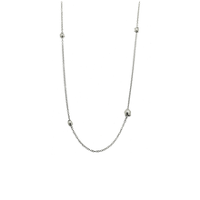 Load image into Gallery viewer, CU JEWELLERY PEARL NECKLACE LONG SILVER
