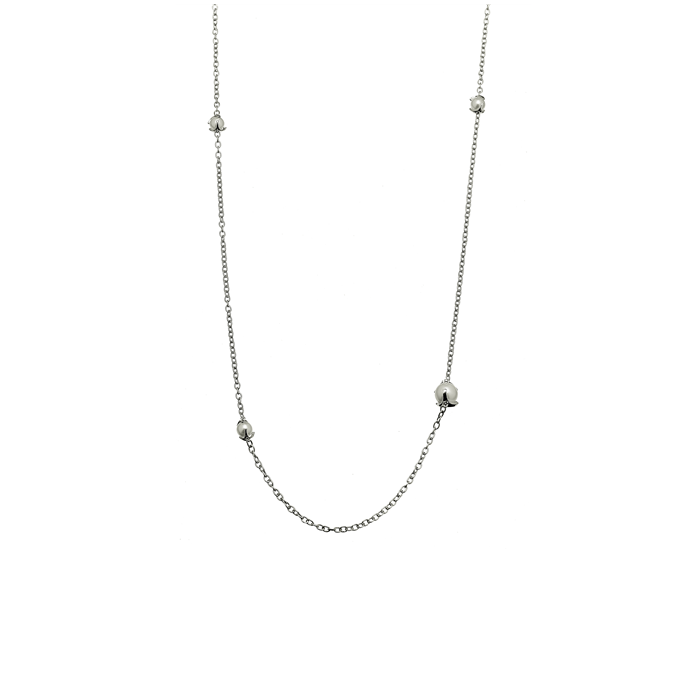 CU JEWELLERY PEARL NECKLACE LONG SILVER