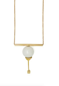 LA TERRA JEWELRY AGATE GEO BAR - 18K GOLD