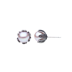 YVONE CHRISTA TULIP POST MEDIUM EARRINGS, PINK PEARL E237P
