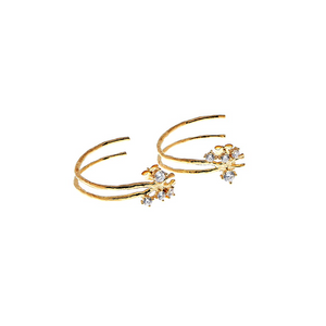 CU JEWELLERY TWO KLUSTER HOOP GOLD