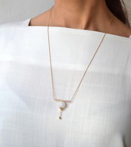 LA TERRA JEWELRY AGATE GEO BAR - 18K GOLD