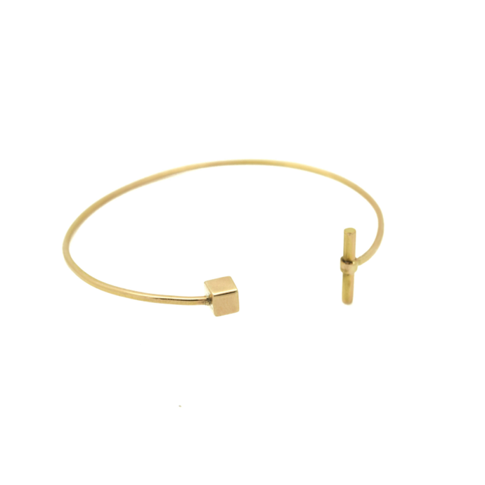 LA TERRA JEWELERY GEO SQUARE BAR 18K GOLD