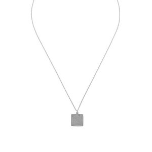 CU JEWELLERY TWO SQUARE PENDANT SILVER