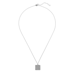 CU JEWELLERY TWO SQUARE PENDANT SILVER