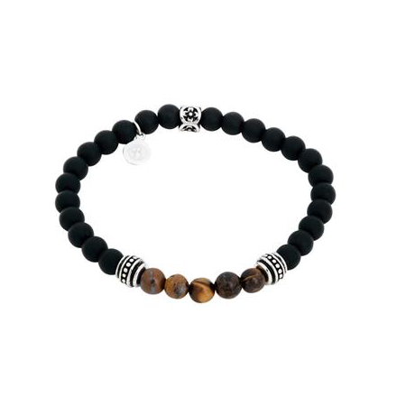 BY BILLGREN BEADSARMBAND, ONYX & TIGERÖGA
