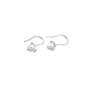 CU JEWELLERY PEARL LONG EAR SILVER