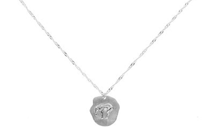 CU JEWELLERY TWO ELEPHANT NECKLACE SILVER