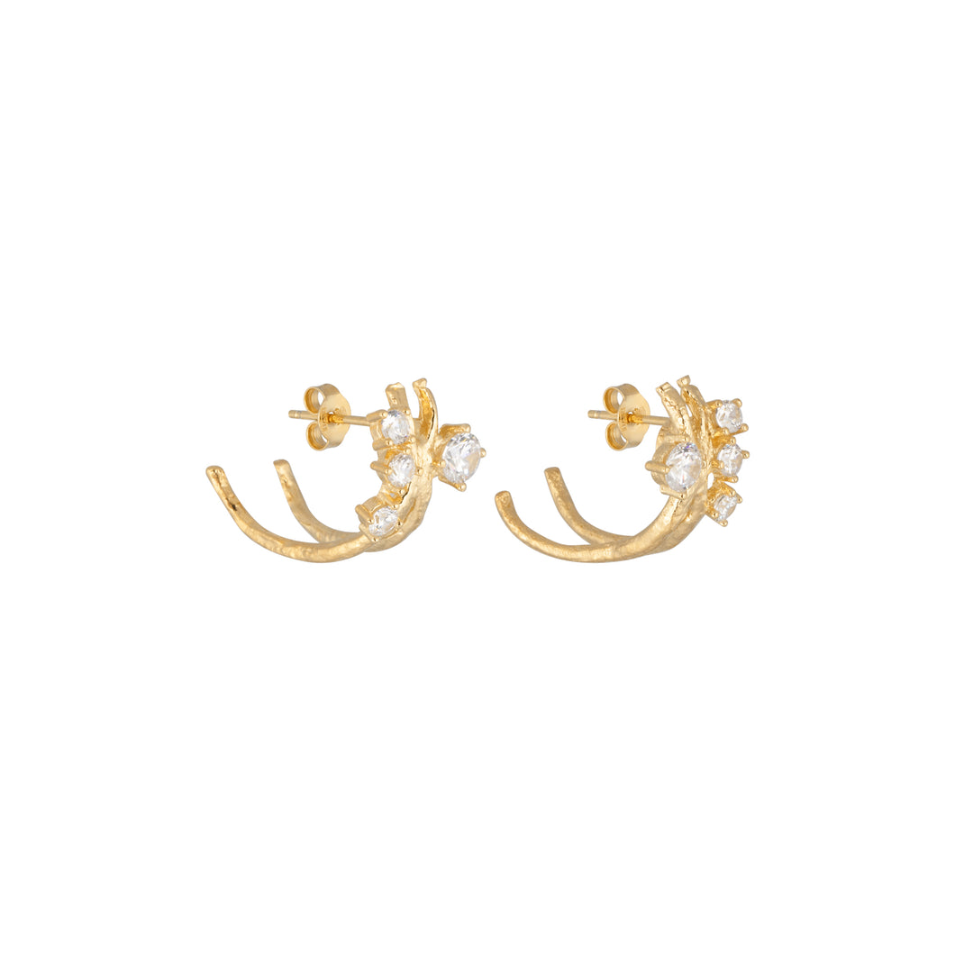 CU JEWELLERY CUBIC KLUSTER EAR GOLD