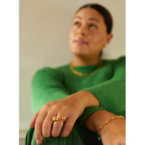 CU JEWELLERY GLOBE BIG RING GOLD Celabrate Globe - En lekfull tolkning av jordgloben som fanns i alla klassrum på 70-talet.