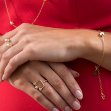 Load image into Gallery viewer, CU JEWELLERY PEARL BRILLIANT DOUBLE RING GOLD