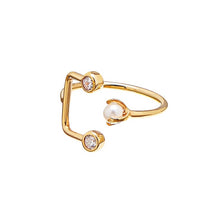 Load image into Gallery viewer, CU JEWELLERY PEARL BRILLIANT DOUBLE RING GOLD