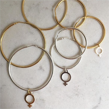 Load image into Gallery viewer, CU JEWELLERY LETTERS HOOP EARRINGS GOLD