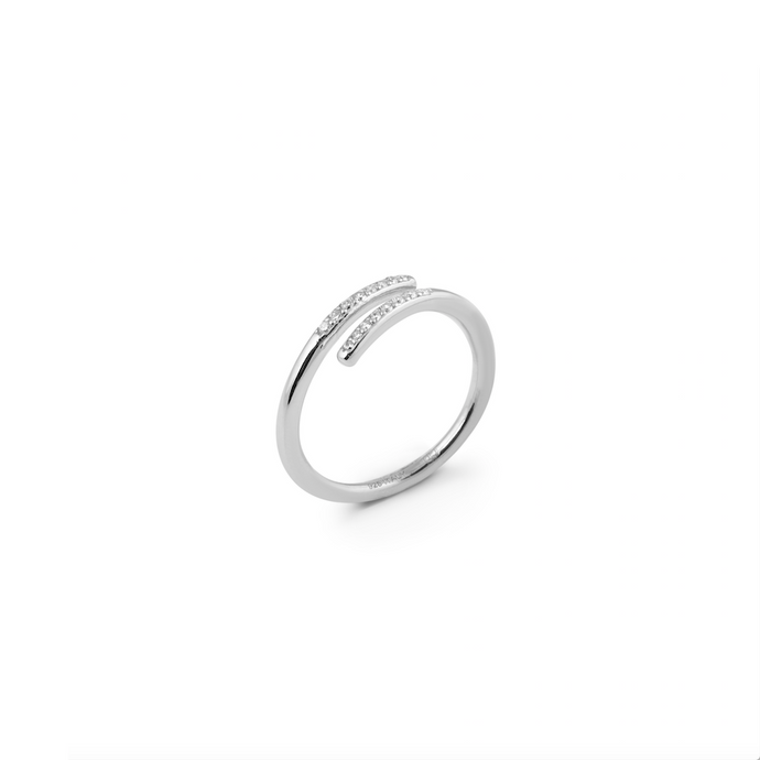CU JEWELLERY LOOP STONE RING SILVER