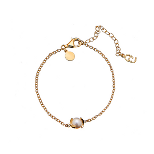 CU JEWELLERY PEARL CHAIN BRACELET GOLD