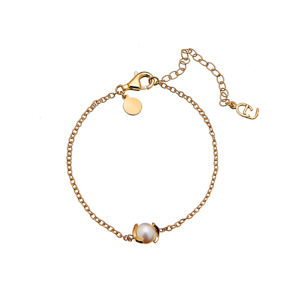 CU JEWELLERY PEARL CHAIN BRACELET GOLD