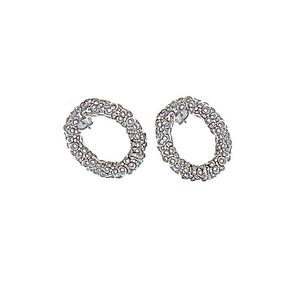 CU JEWELLERY ROOF BUBBLE EARRINGS SILVER