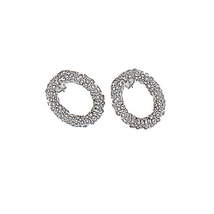 CU JEWELLERY ROOF BUBBLE EARRINGS SILVER