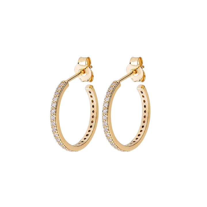 CU JEWELLERY TWO ROUND STONE EAR GOLD