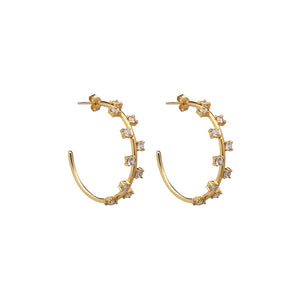 CU JEWELLERY CUBIC HOOP EAR GOLD