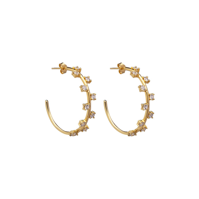 CU JEWELLERY CUBIC HOOP EAR GOLD