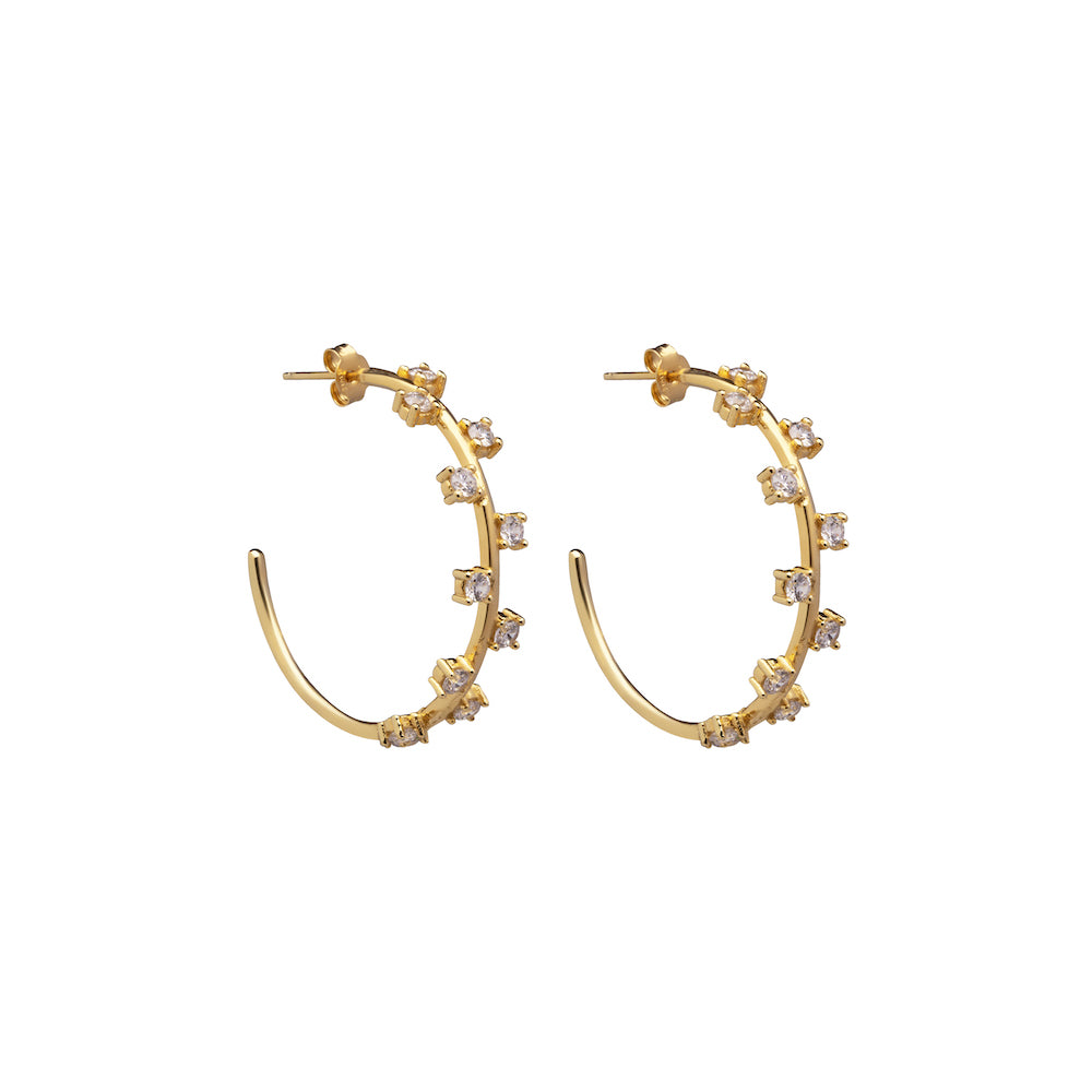 CU JEWELLERY CUBIC HOOP EAR GOLD