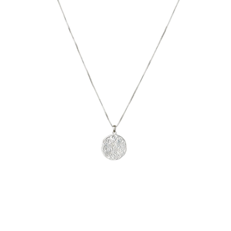 SYSTER P KRISTINE ROUND PENDANT SILVER NECKLACE