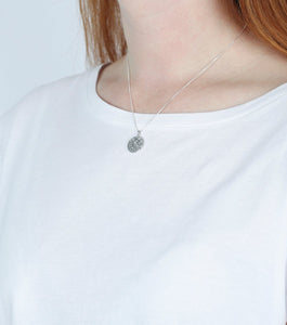 SYSTER P KRISTINE ROUND PENDANT SILVER NECKLACE