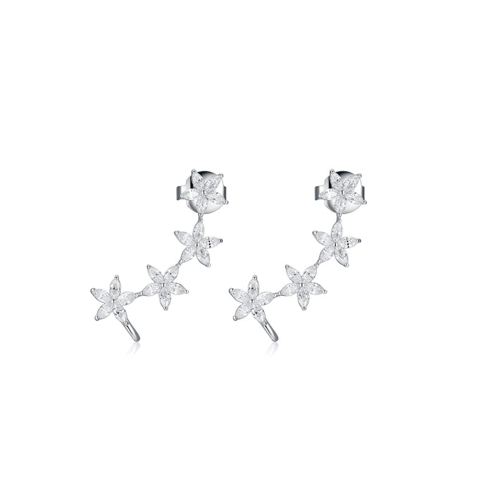 LA MAISON BAGATELLE FLOWER EARCLIMBER SILVER