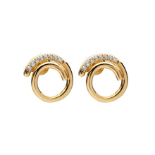 Load image into Gallery viewer, CU JEWELLERY LOOP STONE EAR GOLD