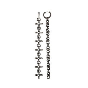 PANTOLIN CROSS CHAIN EARRINGS BLACK SILVER