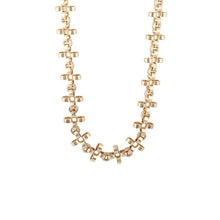 Load image into Gallery viewer, PANTOLIN CROSS CHAIN NECKLACE GOLD SHORT Elegant och välarbetad halslänh från Pantolin. Länkarna är formade som små kors och knäpps med ett diskret lås.