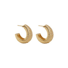 Load image into Gallery viewer, PANTOLIN DUNE EARRINGS GOLD I serien Dune kommer inspirationen från de vackra formerna i sanden i strandbrynet där havet svept upp och den meditativa känslan när fingrarna följer dem.