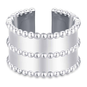 PANTOLIN BAGATELLE  BEAD FLAT RING SILVER