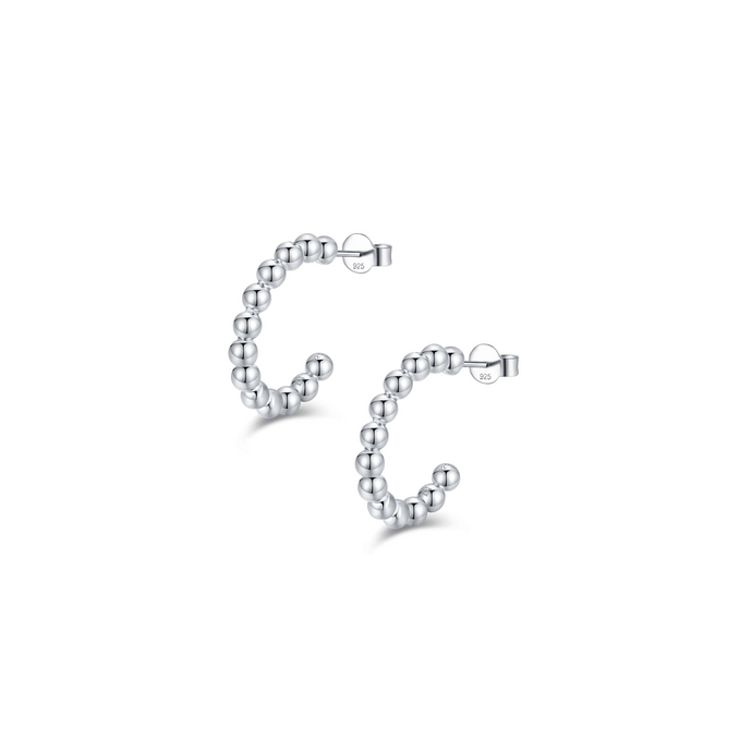 PANTOLIN BAGATELLE BEAD HOOPS LARGE SILVER