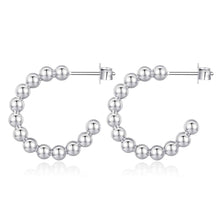 Load image into Gallery viewer, PANTOLIN BAGATELLE BEAD HOOPS LARGE SILVER