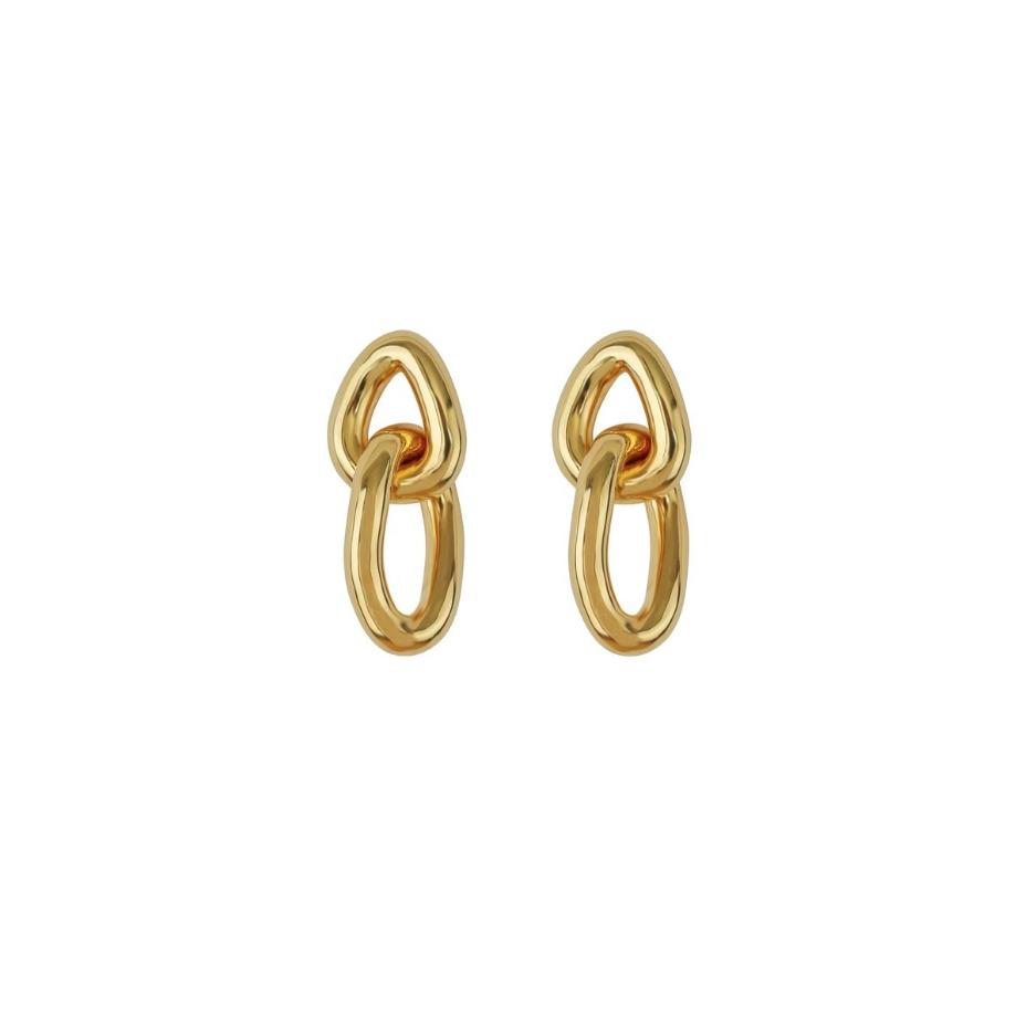 SYSTER P BOLDED LINKS EARRINGS GOLD