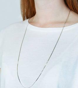 SYSTER P HERRINGBONE LONG NECKLACE SILVER
