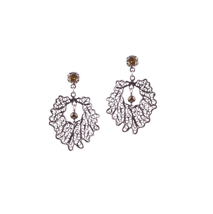 YVONE CHRISTA OAK LEAF EARRINGS