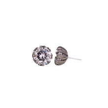 Load image into Gallery viewer, YVONE CHRISTA TULIP EARRINGS LARGE POST, CZ