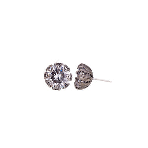 YVONE CHRISTA TULIP EARRINGS LARGE POST, CZ